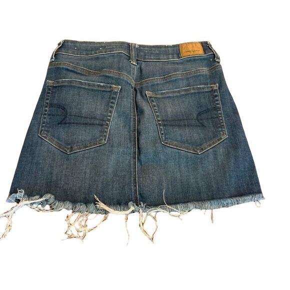 American Eagle Denim Jean Mini Skirt Stretch 4 - Picture 2 of 6
